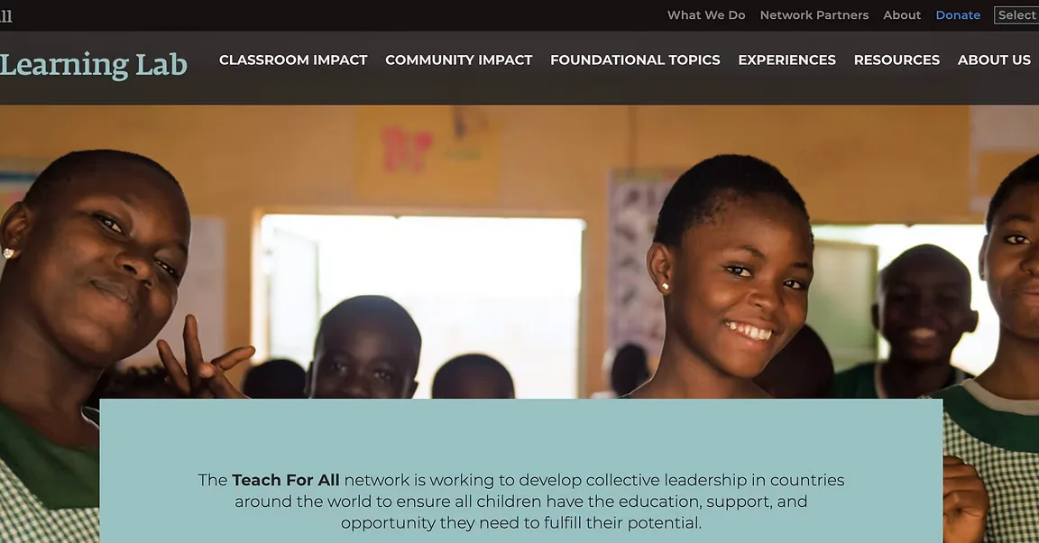The Global Learning Lab platform home page